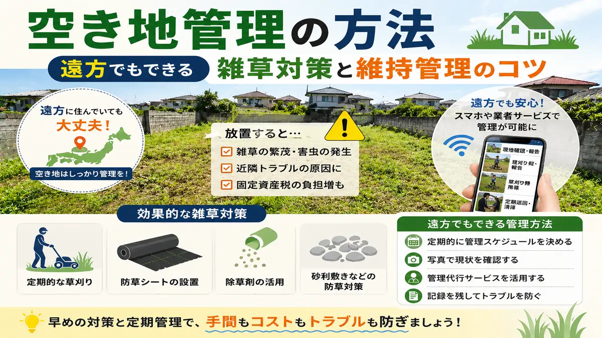 空き地管理の方法や雑草対策を解説